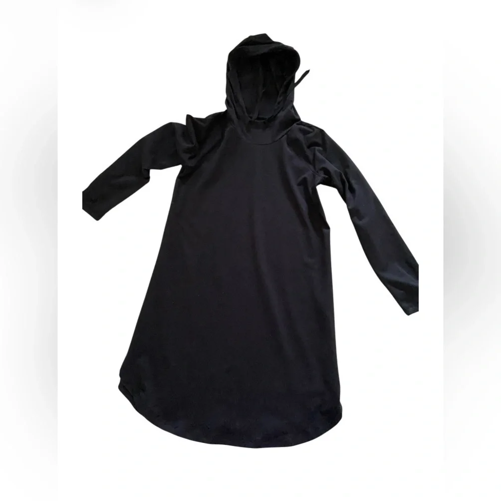 J Jill Fit Peach Perfect Soft Black Dress with Hood size XS